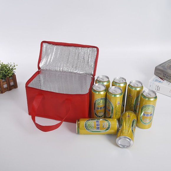 Foldable Insulated Cooler Box With Straps (2-Pack) Red Portable Cooler Bag - Picture 5 of 6